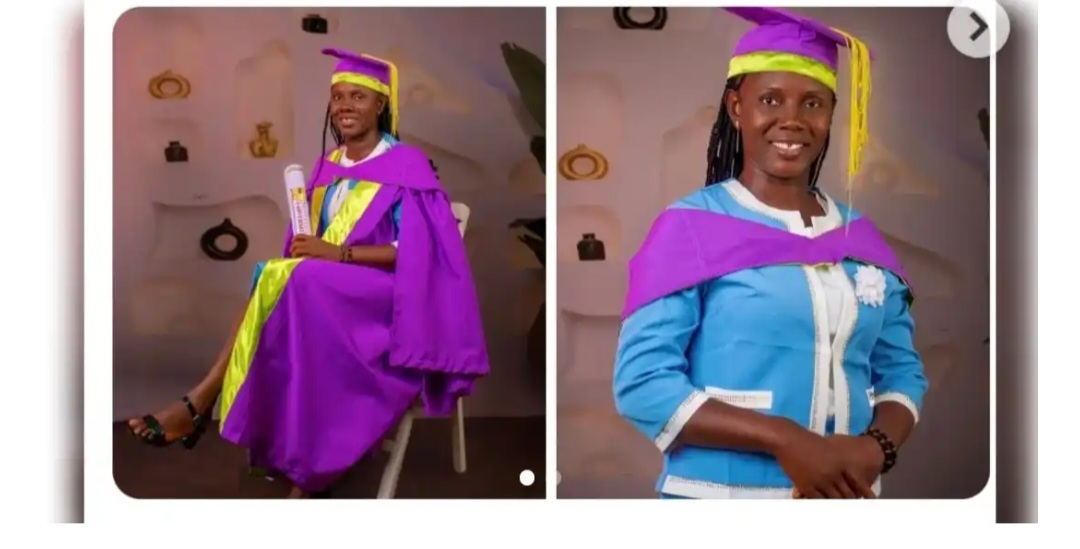 Jubilation as daughter celebrates mum with first class degree. 